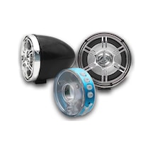 Motosiklet Ses Hoparlörü App Kontrolü Su Geçirmez Renkli Işık Bluetooth Hoparlör Ses Siyah