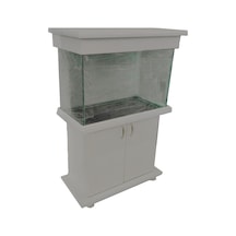 Kanki Pet 100 Cm Mobilyalı Lüks Akvaryum Mdf Beyaz