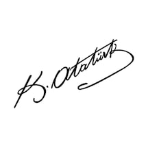 Kemal Atatürk İmza Sticker Araba Oto Araç Sticker 30 X 8,5 Cm Siyah