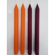 Yılbaşı Özel Serisi 4'lü Turuncu Bordo Şamdan Doğal Soya Mumu
