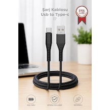 Şarj Kablosu Usb-a To Type-c Şarj Ve Data Kablosu İ7 03210 Siyah