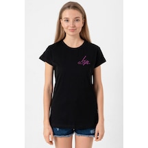 Blackpink Lisa Signature Siyah Kadın Tshirt SIYAH