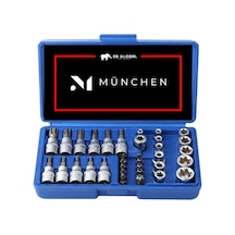 München 34 Parça E-torx Lokma Takımı 3/8 İnç Sürücü Kaliteli Materyal İle Üretilmiştir