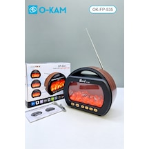 O-kam Ok-535 Bluetooth Fenerli Şömine Efektli Radyo