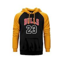 Chicago 23 Sarı Renk Reglan Kol Kapşonlu Sweatshirt Sarı