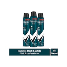 Rexona Men Invisible Black & White 72 Saat Erkek Sprey Deodorant 3 x 200 ML