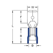 Tfe - 1288 0.5-1.5mm2 İzoleli Erkek Faston Tip Kablo Ucu Kırmızı - 200 Adet
