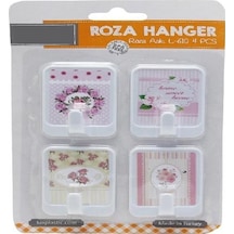 4 Lü Roza Yapışkanlı Askı 4,5x6cm Renkli
