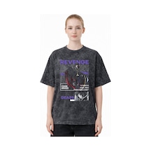 Sevbano Revenge Code Geass Anime Baskılı Unisex Oversize Eskitme Yıkamalı Siyah