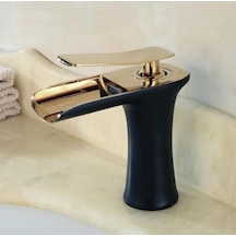 Boheme Fleko Şelale Lavabo Bataryası Siyah-altın Gold
