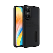 Oppo A38 Sara Kartvizitli Deri Kılıf - Siyah 0.2M-Çok Renkli