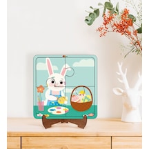 Bk Toys Çocuklar İçin 2 Si 1 Arada Eğitici-öğretici Ahşap 4 Parça Yapboz Puzzle Çerçeve Model 62