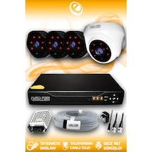 Elitcam 4 Kameralı Uzay 1 İç Kamera Set HDD'siz Full HD Gece Görüşlü Güvenlik Kamerası Sistemi