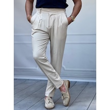 Modefendi Özel Üretim %100 Gofre Kumaş Modern Fit Kumaş Pantolon Krem Modefendi Özel Üretim %100 Gofre Kumaş Modern Fit Kumaş Pantolon Krem