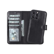 Apple Uyumlu iPhone 14 Pro Max Deri Cüzdanlı Kılıf MWWN RST1
