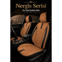 Fiat Egea Sedan 2014 Sonrası Uyumlu Nergis Serisi Taba Siyah Ortopedik Tay Tüyü Koltuk Kılıfı