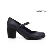 Gönderi(R) Gönderi R Kadın Lacivert Antik Kalın Topuklu Mary Jane Hakiki Deri Ayakkabı Gdza13424136 Lacivert