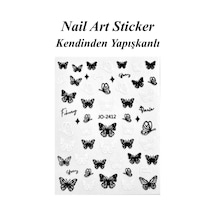Nail Art Sticker Kendinden Yapışkanlı, Tırnak Süsleme, Tırnak Dövmesi Stikır 2412 Siyah-2412