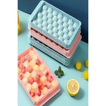 Pembe 33 Bölmeli Damla Buz Kalıbı Dondurma Kabı Kapaklı Damla Model Buz Kalıbı Saklama Kabı