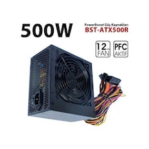 Powerboost Pb500ar 500w Apfc 2-pcı-e 6+2 Pin 12cm Siyah Fanlı Atx Power Supply
