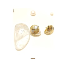 13mm Taşsız Küpe 14 Ayar Altın