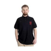 Mode Xl Büyük Beden Erkek T-Shirt Polo Ocean Journey 23319 Siyah 001