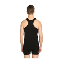 Erkek Siyah 12'li Paket Pamuklu Ribana Spor Atlet Likralı Boxer Takım Siyah
