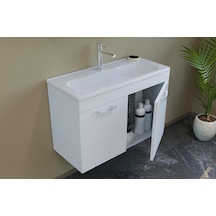 Orka Bafa 80 Cm Mdf Banyo Dolabı Alt Modül Ve Lavabo Beyaz