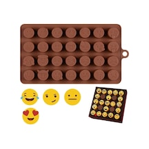 Emoji Şekilleri Silikon Çikolata Kalıbı Kahverengi