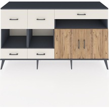 Hyperion Konsol 4 Raflı 5 Çekmeceli 2 Kapaklı 176x44x99 Antrasit-çam/aytaşı Antrasıt/atlas Çam - Antrasıt