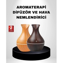 Ceylan Adam Aromaterapi Difüzör Ahşap Desenli Ve Ultrasonik Nemlendirici Led Işıklı