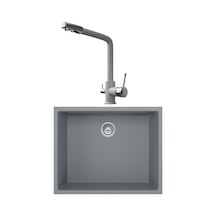 Real Stone K012 Gri Mutfak Evyesi + Abant Arıtmalı Mutfak Bataryası Gri