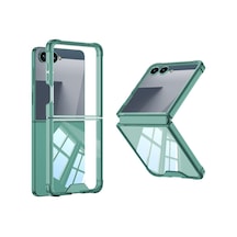 Galaxy Uyumlu Z Flip 7 Kılıf Pazarplus Full Camlı Kıpta Kılıf Yeşil