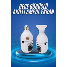 Gece Görüşlü Akıllı Dönebilen Ev Kamerası Ampül Kamera - Lisinya