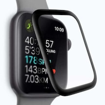 Apple Uyumlu Watch 38mm Zore 3D Full Yapışkanlı Cam Ekran Koruyucu-Siya