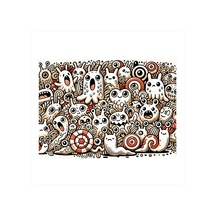Soyut Canavarlar Desenleri Art Mdf Tablo