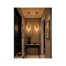 Viola Modern Tasarım 2 Adet Gold 3 Renk Sarı Günışığı Ve Beyaz - Ledli Banyo - Mutfak - Salon Ledli Sarkıt Altın