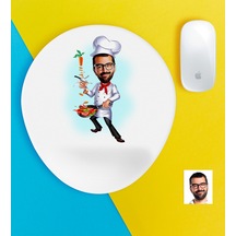 Kişiye Özel Bay Chef Karikatürlü Bilek Destekli Mouse Pad