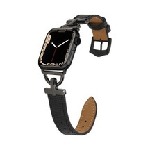 Apple Watch Uyumlu 7 41mm Krd-53 Deri Kordon - Siyah