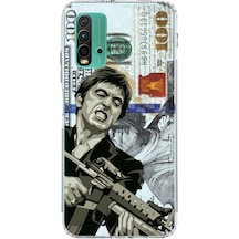 Redmi 9t - Poco M3 Uyumlu Scarface Dolar Tasarımlı Baskılı Silikon Kılıf Renkli