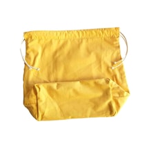 Angel Çanta Aksesuar Örgü Çantaya Hazır Astar Tabanlı Büzgülü 22X12Cm Hardal