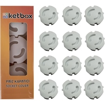 Ketbox Priz Kapatıcı Koruyucu Çocuk Bebek Güvenlik Emniyet 12 Adet
