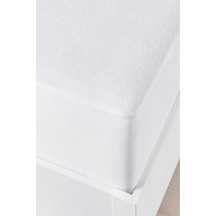 Divanev Fitted Alez 90x190+30 Cm Tek Kişilik Pamuk Kumaş Sıvı Geçirmez Yatak Koruyucu Beyaz