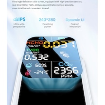 Vkemall El Tipi Taşınabilir Hava Kalitesi Monitörü - Co2, Formaldehit, Sicaklık Ve Nem Ölçer - Ev Ofis İçin Siyah