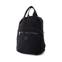 Sanmorris Unisex Suya Dayanıklı Orta Boy Krinkıl Kumaş Çok Gözlü Siyah Laptop Okul Ve Seyahat Sırt Çantası Sı-3064 Siyah