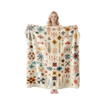 Noel Fral Küçük Battaniye Festival Atmosferi Pratik Kullanım-mt-flr-228 150 200 Yeşil