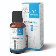 VETDELUXE Plus +B Kediler İçin Tüy Dökülmesi Engelleyici, Çinko Vitamin İçerikli Biotine Tüy Sağlığı Damlası 100 ML