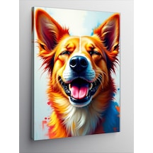 Kanvas Tablo Gülen Köpek Sevimli Portre 70cmx100cm