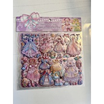 Sticker Prenses Elbise Giydirme Etkinlik Oyunu 2 Kartela Birden Model1