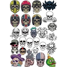 Kurukafa Sticker Set 14 20 Parça Telefon, Tablet, Defter, Laptop Sticker